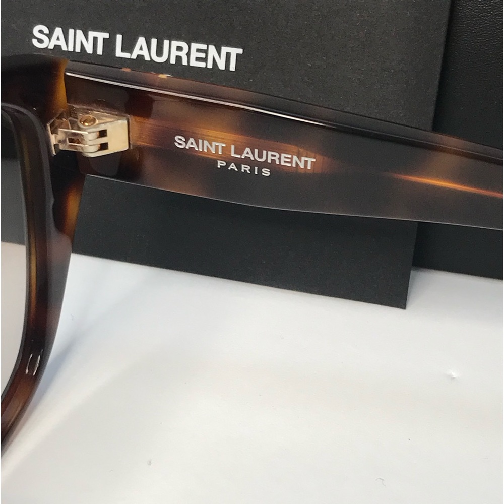 New Authentic Saint Laurent SLM8 Cat Eye Havana Brown Frame/grey Lenses Sunglass - Picture 15 of 15